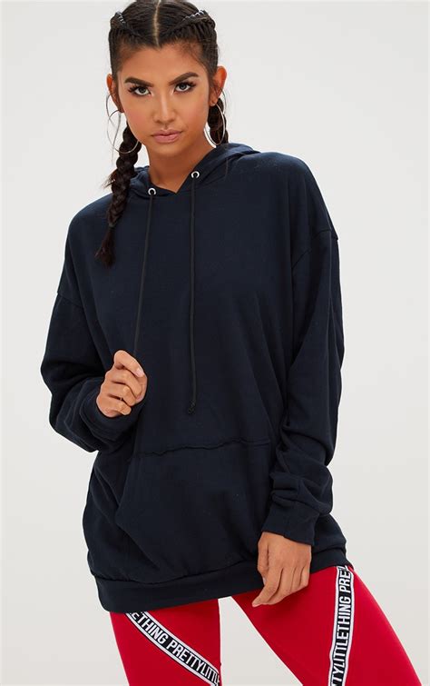 Black Oversized Hoodie Prettylittlething Il