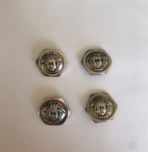 5 Buttons Vintage Gianni Versace Medusa Silver Large Coats Etsy