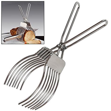 Stainless Steel Roast Beef Cutting Tongs Meat Bread Slicing Tong Onion