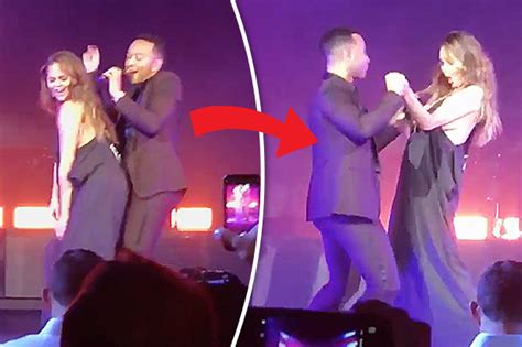 Chrissy Teigen Flashes Boob To Thousands Grinding On Hubby John Legend