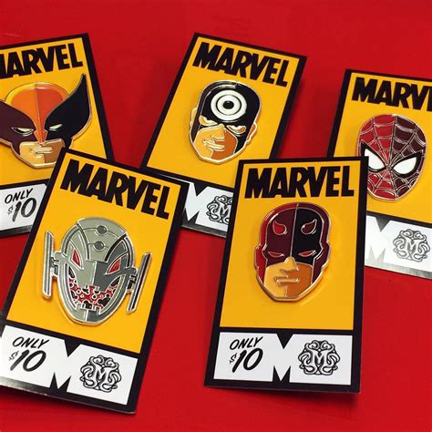 The Blot Says Marvel Character Portrait Enamel Pins By Tom Whalen