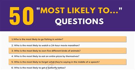 50 Of The Best Most Likely To Questions To Start Conversations 7esl