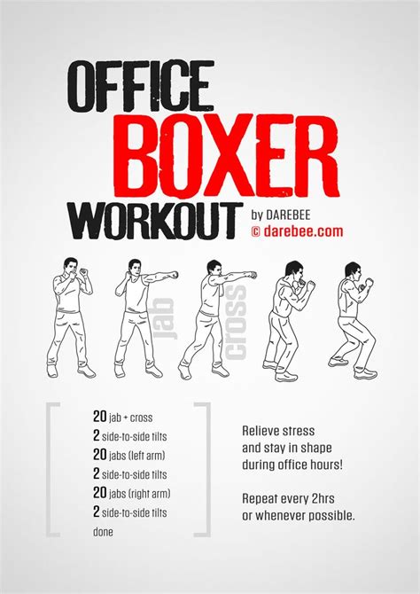 100 Office Workouts Boxer Workout Boxing Workout Fighter Workout