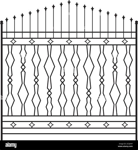 Wrought Iron Gate Ornamental Design Vector Illustration Stock Vector