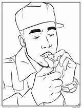 Coloring Smoking Rapper Drake Rap 2pac Dj Tupac Adults Eminem Printable Colouring Bun Activity Hop Hip Books Gangsta Turntable Getdrawings sketch template