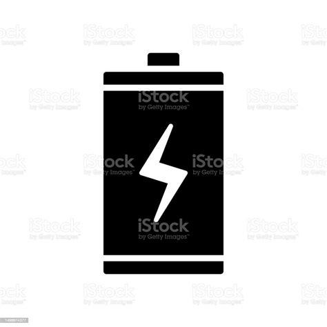 Battery Recharge Black Line Fill Vector Icon Stock Illustration
