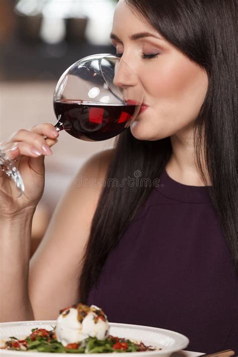 Good Wine Portrait Of Beautiful Mature Women Drinking Wine In R Stock Image Image Of Food