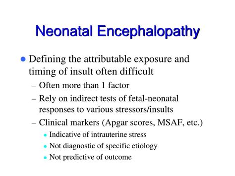 Ppt Neonatal Encephalopathy The Relationship To Cerebral Palsy
