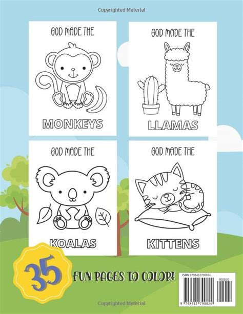 God Made The Animals Faith Based Coloring Book For Preschoolerssunday