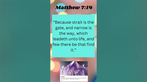 “because Strait Is The Gate And Narrow Is The Way Which Leadeth Unto Life Shorts Youtube