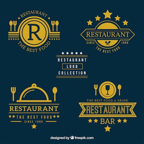 Colección De Logos De Restaurante Descargar Vectores Gratis
