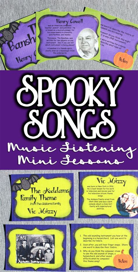 Spooky Songs Music Listening Halloween Music Activities Fall Music