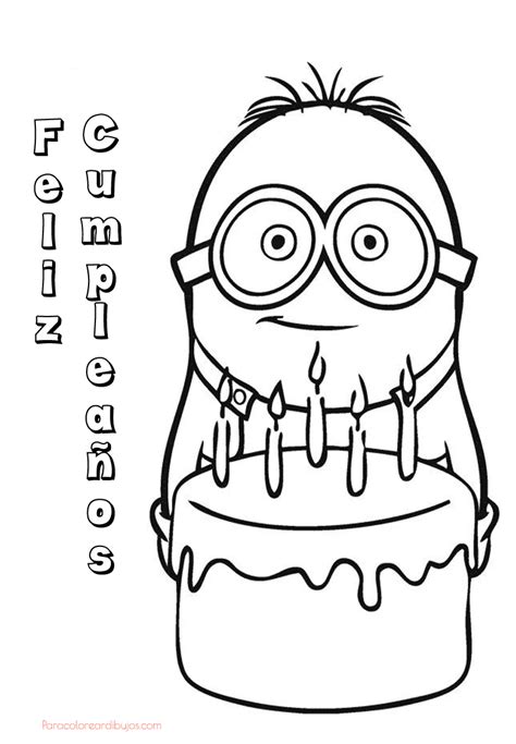 60 Dibujos de Feliz Cumpleaños para colorear | Colorear imágenes