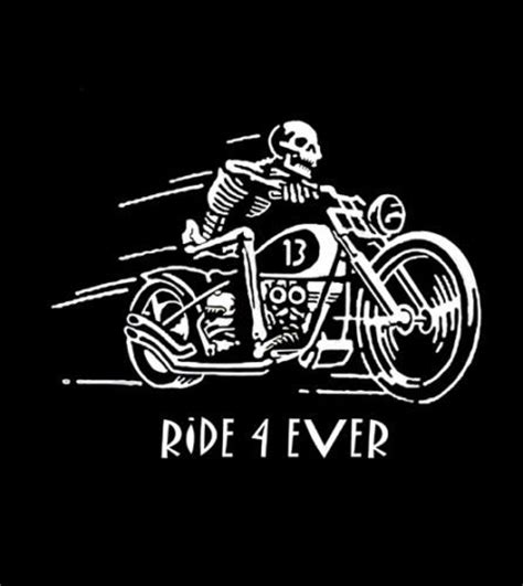 It was plastic and the skeleton is riding a bicycle. Biker-Vintage-Ride-4-Ever-Skeleton-Motorcycle-chopper-T ...