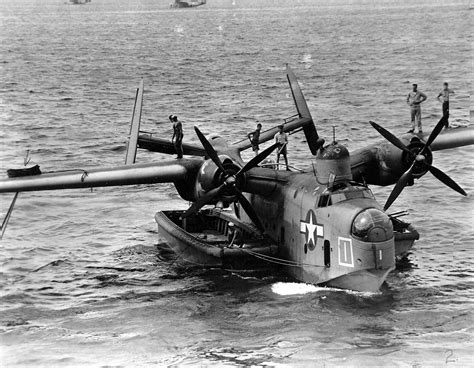 A PBM Mariner Belonging To Medium Patrol Squadron Seaplane VP MS Being Rigged For Towing