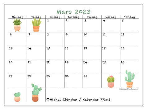 Kalender Mars 2023 För Att Skriva Ut “772ms” Michel Zbinden Se