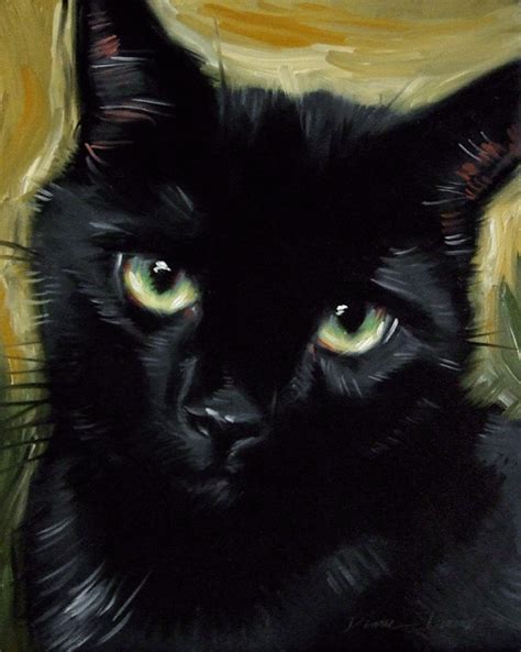 Paintings From The Parlor Black Cat Painting Black Cat Art Oil