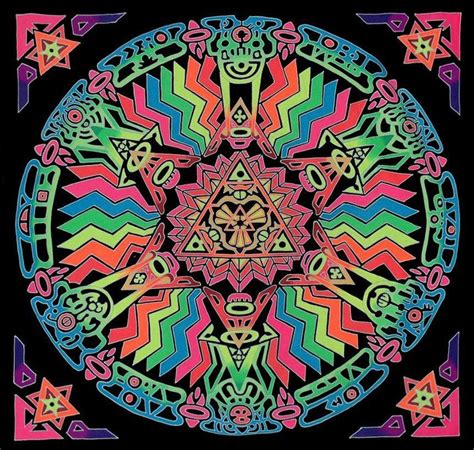 Psychedelic Trippy Tapestry Blacklight Uv Backdrop Fractal Etsy