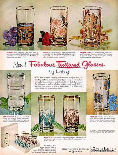 40 Vintage Libbey Drinking Glass Designs From The 60s Glass Design