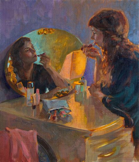 Elena Morozova Woman Looking In The Mirror Portrait Painting In 2023