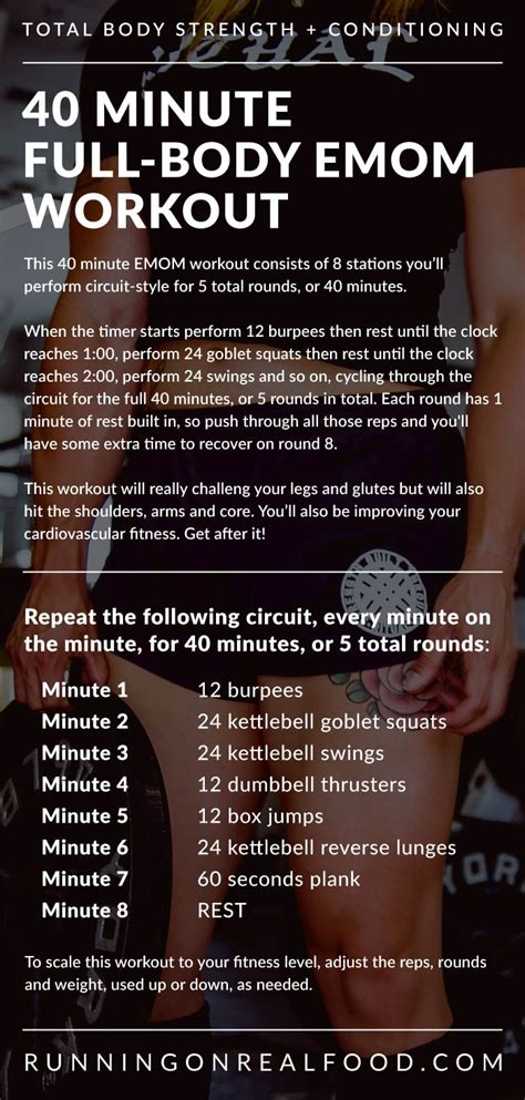 40 Minute Full Body Emom Workout Running On Real Food