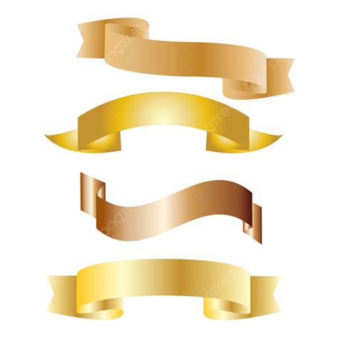 4 Design Vector Hd Images Golden Ribbons Pack Design With 4 Pics 3d