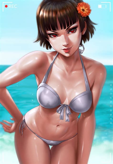 Dandon Fuga Persona 5 Niijima Makoto Bikini Cleavage Swimsuits