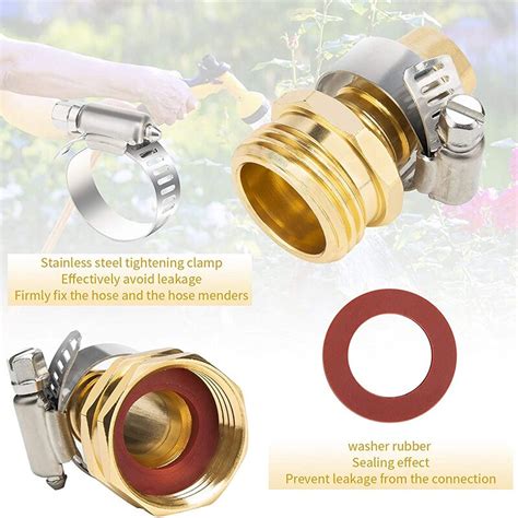 5 8inch Aluminium Garden Hose Connector With Stainless Steel Clamps
