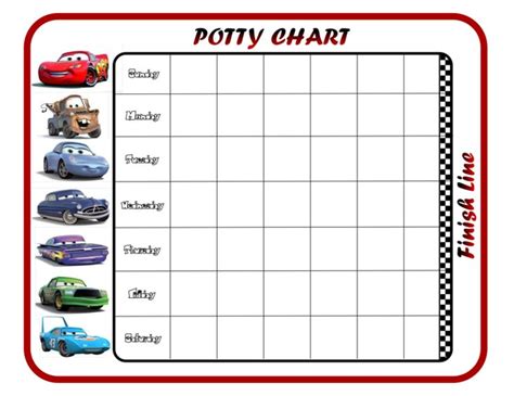 Free Printable Cars Potty Training Chart Josette Galarza