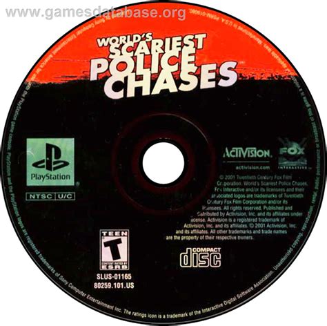 Worlds Scariest Police Chases Sony Playstation Artwork Disc