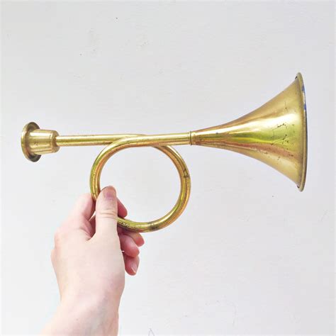 Vintage Brass Decorative Bugle Candleholder Brass Horn Vintage Brass