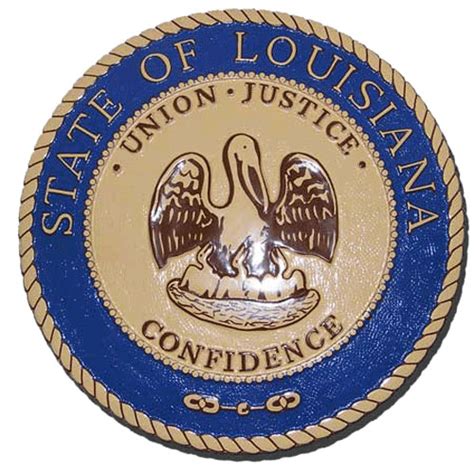 Louisiana Official State Plaques And Seals For Walls And Podiums
