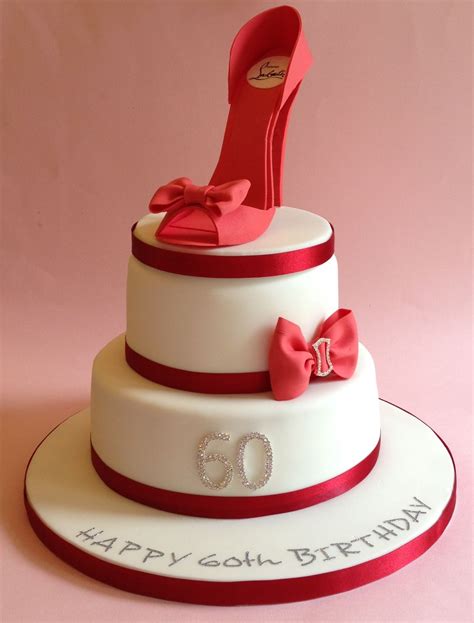 Sandy s cakes chris flowery fun & colourful 60th. Shoe themed 60th birthday cake www.vintagehousebakery.co ...