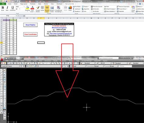 Draw A Polyline In Autocad Using Excel Vba My Engineering World Vrogue