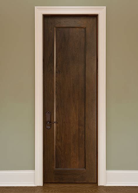 Interior Door Custom Single Solid Wood With Dark Walnut Finish Classic Model Gdi 1000b