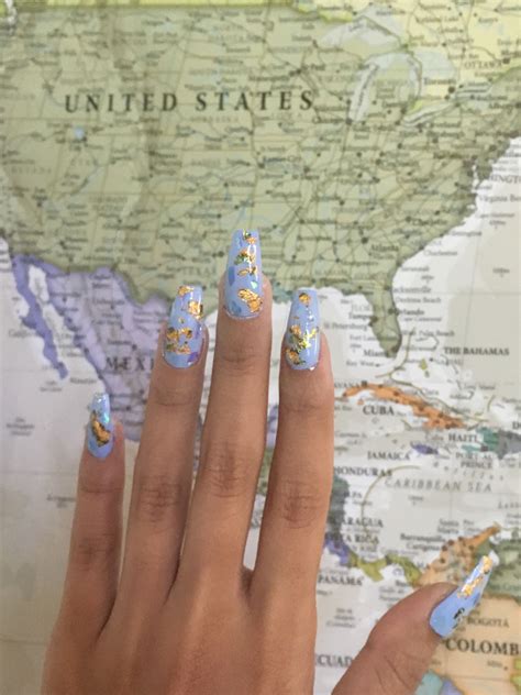 geographic map nails map nails polygel nails nails
