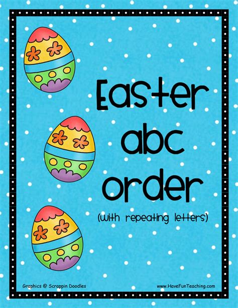 Easter Abc Order Activity Hard