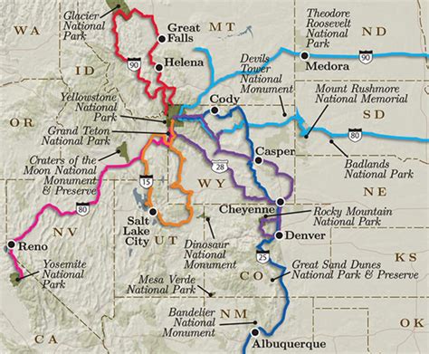 √ Highway 89 National Parks Road Trip Map