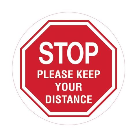 Floor And Carpet Marking Sign Stop Please Keep Your Distance