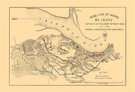 Civil War Maps Fort Blakely Battle Alabama Al By Us