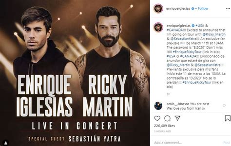 Enrique Iglesias Ricky Martin Announce Joint Tour