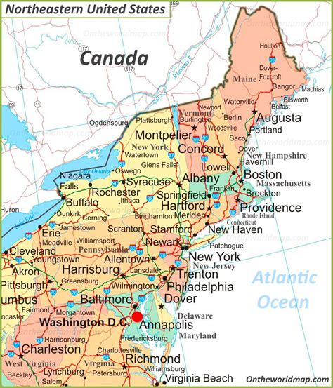Map Of The Northeast United States Verjaardag Vrouw 2020
