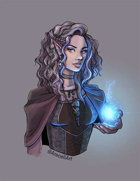 Oc Lumi The Moonelf Sorceress Characterdrawing Character Portraits Dungeons And Dragons