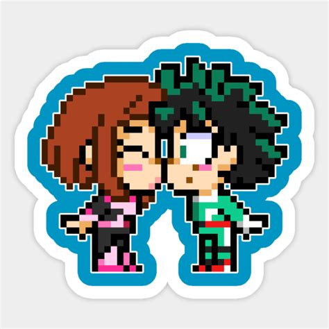 Pixel Ships Ochaco X Deku My Hero Academia Sticker Teepublic