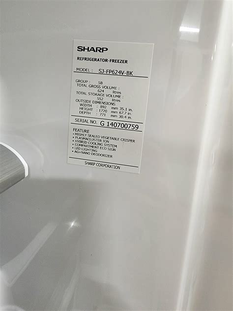 Sharp 624l Four Door Fridge Freezer Sj Fp624v Bk A1 Appliances