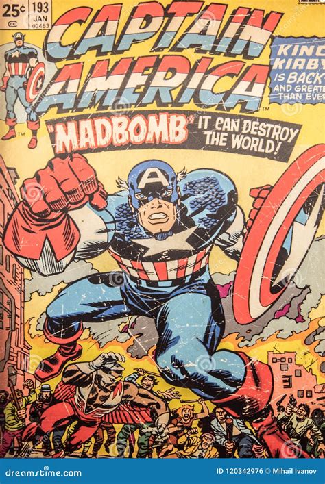 Captain America Original Comic Book Cover Editorial Photo Image Of