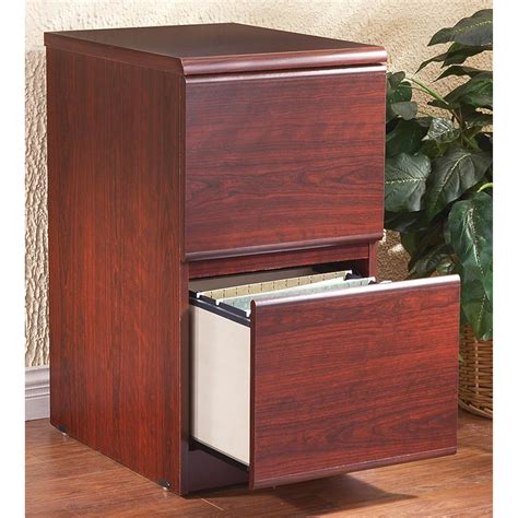 It has two drawers and a this file cabinet comes ready to assemble and features a durable steel frame with a decorative mirror. 2 - drawer File Cabinet, Cherry Finish - 161472, Office at ...