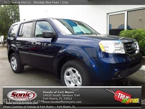 Obsidian Blue Pearl 2013 Honda Pilot Lx Gray Interior Gtcarlot