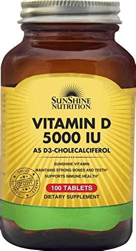 Sunshine Nutrition Vitamin D 5000iu 100 Tablets Price In Uae Amazon