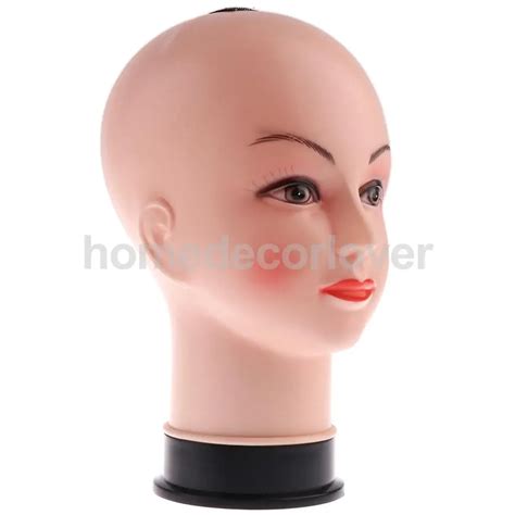 Pvc Female Bald Mannequin Head Model Wig Making Hat Glasses Display